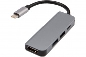 Разветвитель USB Type-C на 4 порта: 1xHDMI/2xUSB 3.0 PD/1xType-C PD REXANT